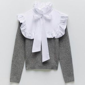 new zara combination knit sweater